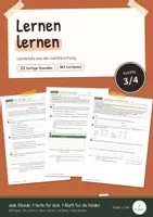 Vorschau - Stundenentwürfe - Lernen lernen Klasse 3+4 Unterrichtsreihe | ohne Vorbereitung, Lernstrategien, Lernpass, wissenschaftlich, Lernforschung - Deckblatt