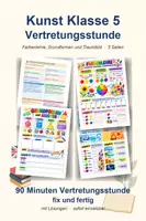 Vorschau - Arbeitsblätter - Kunst Klasse 5 Vertretungsstunde - Farbenlehre, Grundformen und Traumbild - Deckblatt