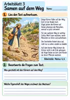 Vorschau - Arbeitsblätter - Jesus erzählt vom Sämann | Religion Klasse 4 Arbeitsblätter | Evangelische Religionslehre | 10 Arbeitsblätter als PDF - Seite 3