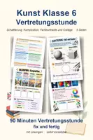 Vorschau - Arbeitsblätter - Kunst Klasse 6 Vertretungsstunde - Schattierung, Komposition, Farbkontraste und Collage - Deckblatt