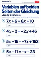 Vorschau - Arbeitsblätter - Variablen auf beiden Seiten der Gleichung - Seite 2