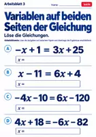 Vorschau - Arbeitsblätter - Variablen auf beiden Seiten der Gleichung - Seite 3
