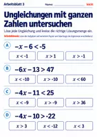Vorschau - Arbeitsblätter - Ungleichungen mit ganzen Zahlen untersuchen - Seite 3