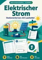 Vorschau - Arbeitsblätter - Elektrischer Strom, Naturwissenschaften Klasse 6 - Deckblatt