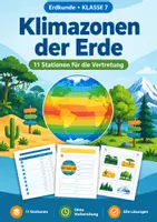 Vorschau - Arbeitsblätter - Klima Landschaftszonen Erdkunde, Klasse 7 - Deckblatt