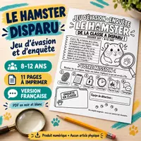 Aperçu - Feuilles d'exercices - Jeu d'évasion : Le hamster de la classe a disparu ! Enquête en 6 stations (8-12 ans) - Page de couverture