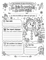 Aperçu - Feuilles d'exercices - Situations d'écriture d'hiver : texte descriptif – Bonhomme de neige, Lutin farceur, Village de Noël (36 pages) - Page 3