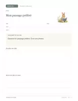 Aperçu - Feuilles d'exercices - Journal de lecture : 100 activités pour n'importe quel livre, de la GS au CM1 (couleur + noir et blanc) - Page 2