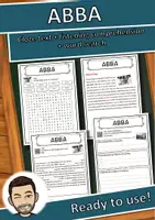 Vorschau - Arbeitsblätter - ABBA – Worksheet: cloze text, listening comprehension and word search - English - Deckblatt