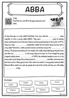 Vorschau - Arbeitsblätter - ABBA – Worksheet: cloze text, listening comprehension and word search - English - Seite 1
