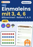 Vorschau - Arbeitsblätter - Einmaleins mit 3, 4 und 6 – Arbeitsblätter | Klasse 3 | mit Lösungen - Deckblatt