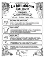 Aperçu - Jeux - Escape game de grammaire : La bibliothèque des mots, les classes de mots CE2-CM1 (22 pages) - Page de couverture