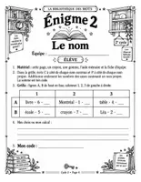 Aperçu - Jeux - Escape game de grammaire : La bibliothèque des mots, les classes de mots CE2-CM1 (22 pages) - Page 3