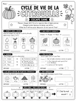 Aperçu - Jeux - Le cycle de vie de la citrouille : escape game numérique + fiches et affiches, CP-CE2 - Page de couverture