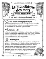 Aperçu - Feuilles d'exercices - La bibliothèque des mots : les 3 escape games de grammaire, du CP à la 6e - Page 1