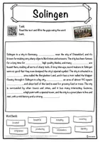 Vorschau - Arbeitsblätter - Solingen – Worksheet: cloze text, listening comprehension and word search - English - Seite 1