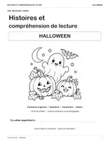 Aperçu - Feuilles d'exercices - Halloween : 8 histoires originales et questions de compréhension de lecture, CP-CE1 (avec réponses) - Page de couverture