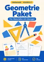 Vorschau - Arbeitsblätter - Geometrie Komplettpaket, Klasse 6 und 7 - Deckblatt