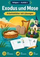 Vorschau - Arbeitsblätter - Exodus Mose Religion, Klasse 3, Übungen - Deckblatt