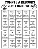 Aperçu - Feuilles d'exercices - Compte à rebours d'Halloween : 23 activités quotidiennes d'écriture et de création, CE1 à CM2 - Page 1