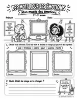 Aperçu - Matériel pour travaux manuels / dessin - Mon musée des émotions : 16 fiches d'arts et d'écriture sur les émotions, CP-CE2 - Page 1