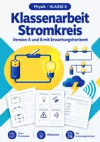Vorschau - Arbeitsblätter - Einfacher Stromkreis Physik, Klasse 6 - Deckblatt