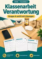 Vorschau - Test - Verantwortung im Netz Ethik, Klassenarbeit, Klasse 8 - Deckblatt