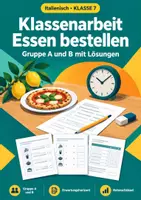Vorschau - Test - Essen bestellen Italienisch Klasse 7, Test - Deckblatt