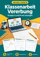 Vorschau - Test - Vererbung Informatik, Klasse 10, A und B - Deckblatt