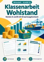 Vorschau - Arbeitsblätter - BIP Wohlstand Wirtschaft Klasse 10 Arbeit - Deckblatt