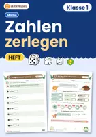 Vorschau - Arbeitsblätter - Zahlzerlegung bis 10 Klasse 1 | Übungsheft Zahlen zerlegen | 3 Niveaus mit Lösungen - Deckblatt