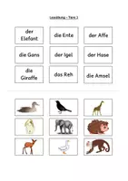 Vorschau - Arbeitsblätter - 2 Leseübungen/ Legespiele Klasse 1 Thema „Tiere“ (für Freiarbeit geeignet) - Seite 1
