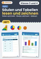 Vorschau - Arbeitsblätter - Diagramme zeichnen und auswerten Klasse 3 und 4 | Übungsheft | mit Lösungen - Deckblatt
