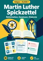 Vorschau - Arbeitsblätter - Martin Luther Religion Klasse 7 Merkblatt - Deckblatt
