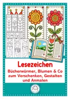 Vorschau - Mal- und Bastelvorlagen - Lesezeichen zum Ausmalen und Gestalten - Deckblatt