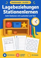 Vorschau - Arbeitsblätter - Lagebeziehungen Mathematik, Klasse 1 - Deckblatt