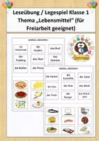 Vorschau - Arbeitsblätter - 2 Leseübungen / Legespiele Klasse 1 Thema „Lebensmittel“ (für Freiarbeit geeignet) - Deckblatt
