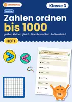 Vorschau - Arbeitsblätter - Zahlen bis 1000 vergleichen Klasse 3 | Übungsheft ordnen | 3 Niveaus mit Lösungen - Deckblatt