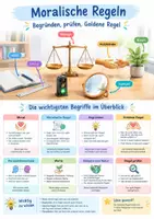Vorschau - Poster - Moralische Regeln Ethik, Poster, Klasse 6 - Deckblatt
