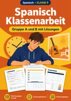 Vorschau - Test - Spanisch Klassenarbeit, Klasse 9, A/B - Deckblatt