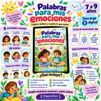 Vista previa - Hojas de trabajo - Palabras para mis emociones · Kit imprimible · 7–9 años - Portada