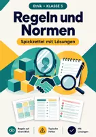 Vorschau - Arbeitsblätter - Regeln und Normen Ethik, Klasse 5 - Deckblatt