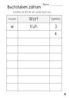 Vorschau - Arbeitsblätter - Buchstaben zählen - Unterscheidung Buchstaben und Wörter - Seite 2