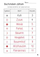 Vorschau - Arbeitsblätter - Buchstaben zählen - Unterscheidung Buchstaben und Wörter - Seite 3