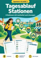 Vorschau - Arbeitsblätter - Tagesablauf Spanisch Klasse 7 Stationen - Deckblatt