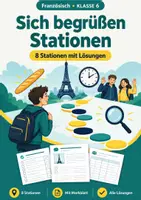 Vorschau - Arbeitsblätter - Sich begrüßen Französisch Klasse 6 Heft - Deckblatt