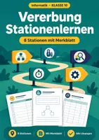 Vorschau - Arbeitsblätter - Vererbung Informatik, Klasse 10, Stationen - Deckblatt