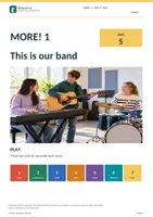 Vorschau - Unterrichtsreihen - MORE! 1 Unit 5 (LP 2023) • ENGLIVA PLAY: This is our band – Band Cards (16 Rollenkarten) - Deckblatt