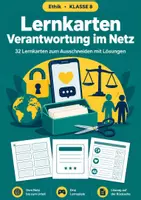 Vorschau - Spiele - Verantwortung im Netz Ethik, Lernkarten, Klasse 8 - Deckblatt