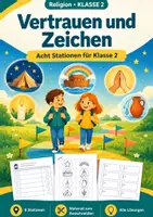 Vorschau - Arbeitsblätter - Abraham Vertrauen Religion Stationen, Klasse 2 - Deckblatt